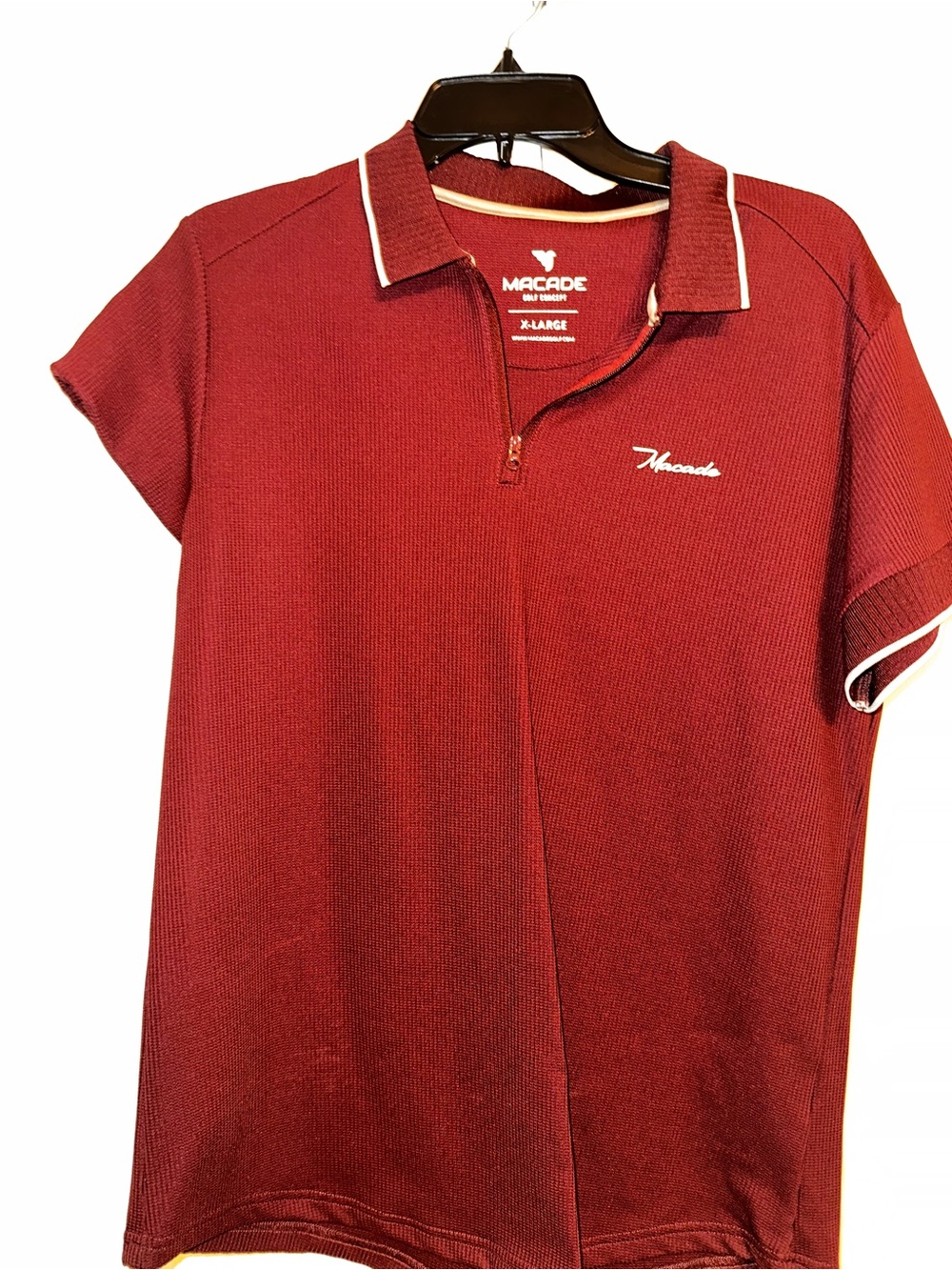 Women's Burgundy Short-Sleeve Golf Polo Top